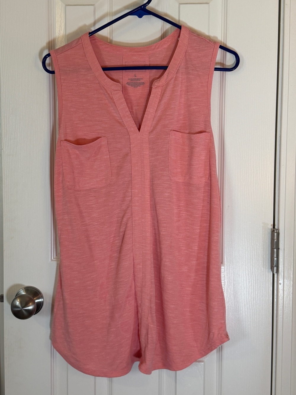 Women’s Sonoma Sleeveless Coral Pink Pleated Back Top